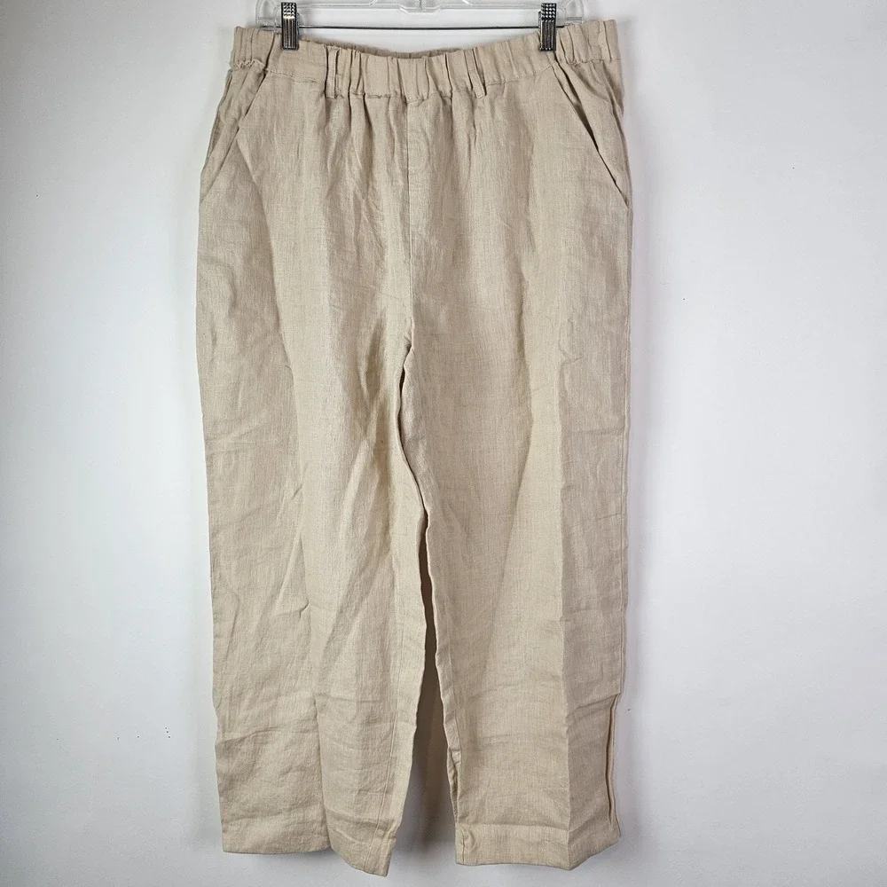 Quince Womens 100% European Flax Linen Wide Leg Pants 25